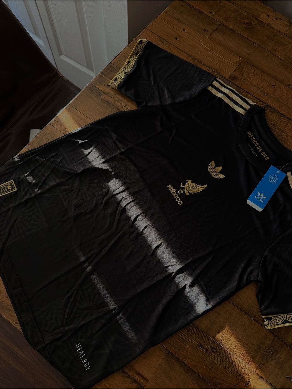 adidas Black & Gold Mexico Short Sleeve Men's Jersey